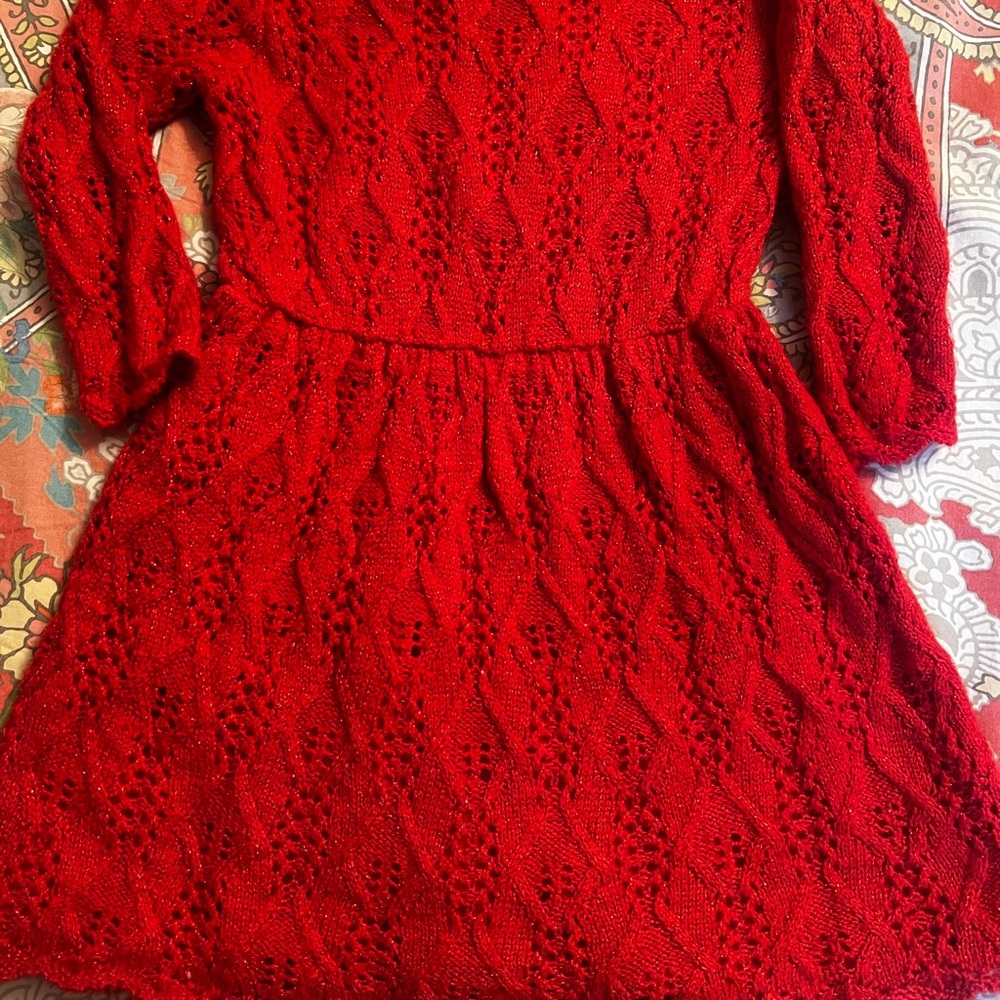 Red Knit Sweater Dress 4T Cat  & Jack